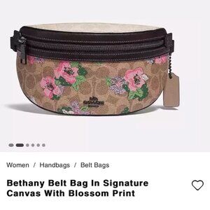 *SOLD* COACH Bethany Coach Bethany Signature Floral Belt Bag Fanny Pack Pink Tan